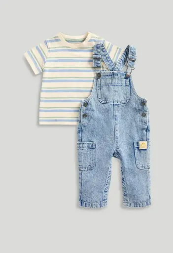 2 Piece Set - Shirt, Overalls