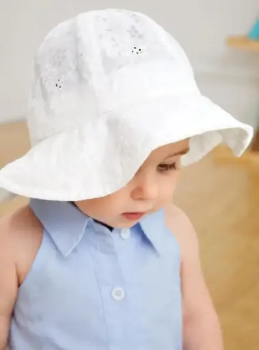 Baby Sun Hat With Lace Flowers, Breathable Wide Brim Cap For Sun Protection